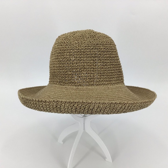 Liz Claiborne Accessories - Liz Claiborne Floppy Straw Hat with Curved Brim